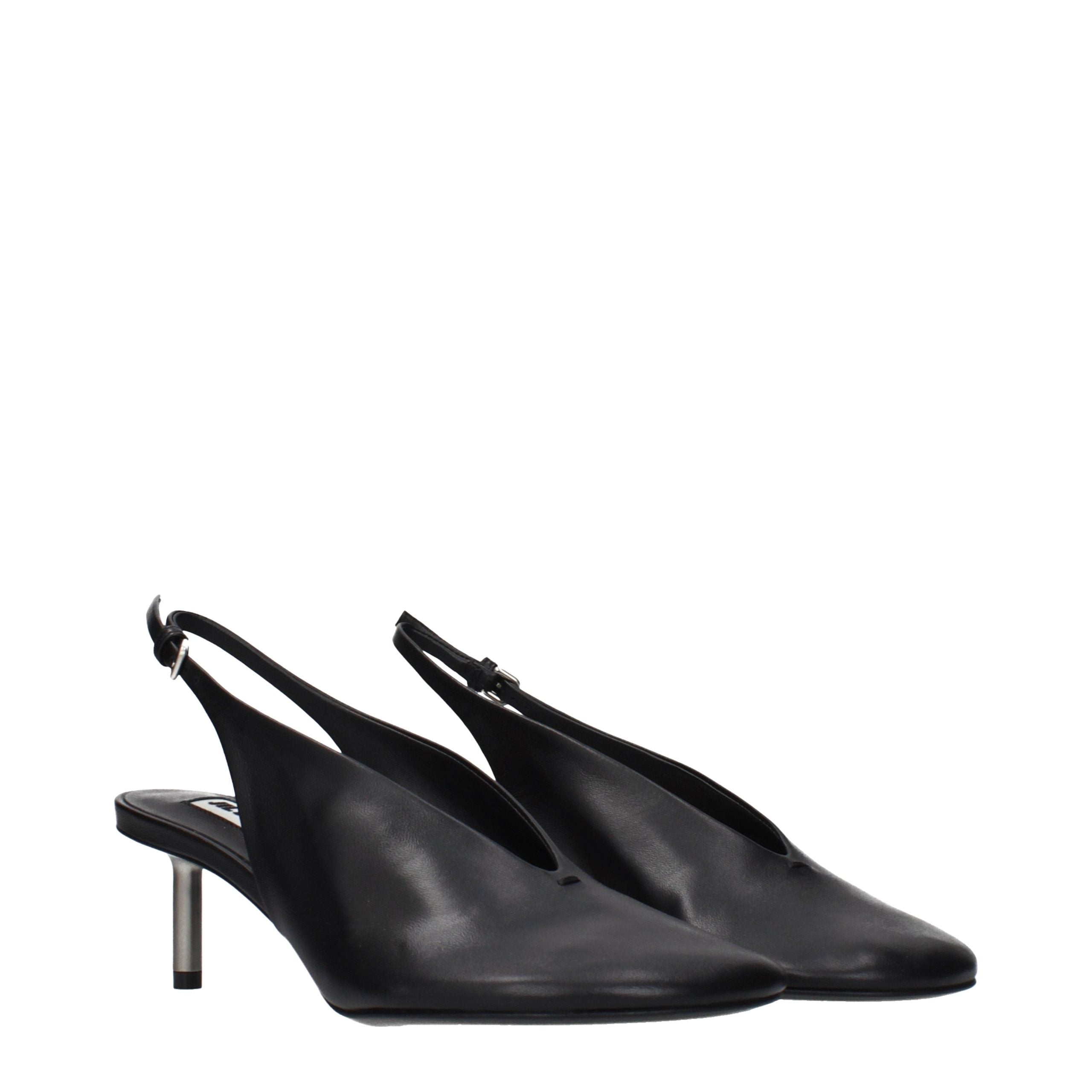 Jil Sander Schwarze Leder Pumps mit hohem Absatz