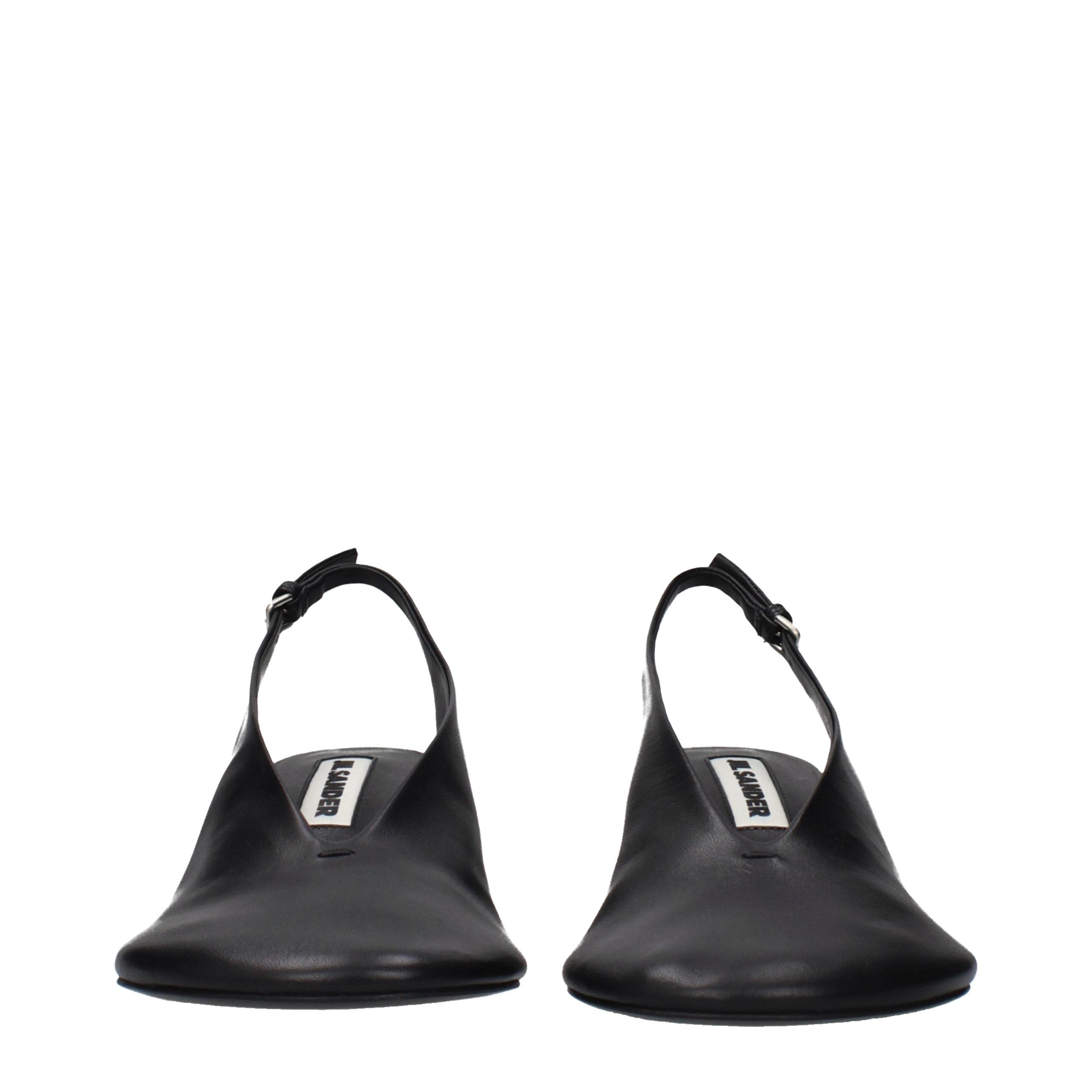 Jil Sander Schwarze Leder Pumps mit hohem Absatz