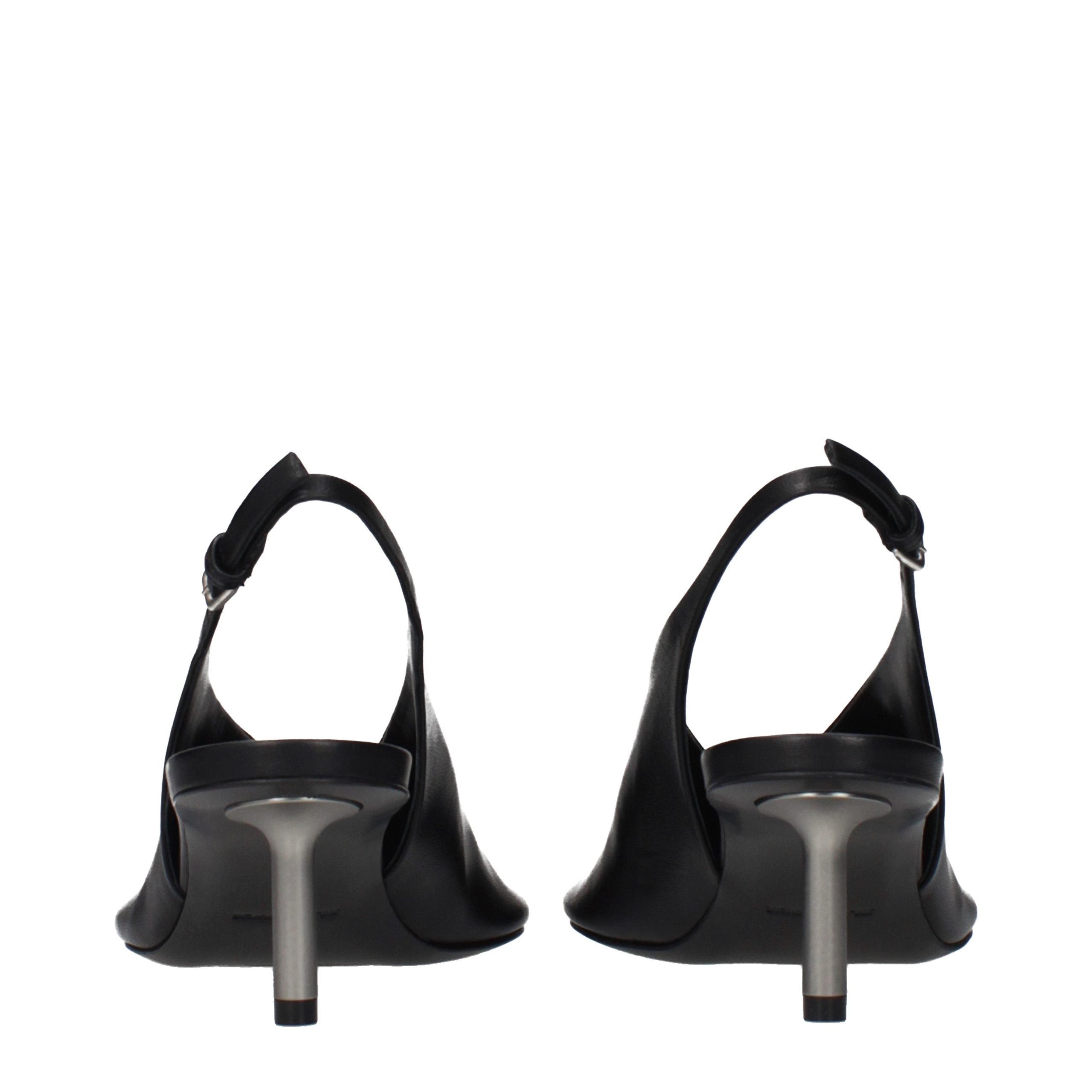 Jil Sander Schwarze Leder Pumps mit hohem Absatz