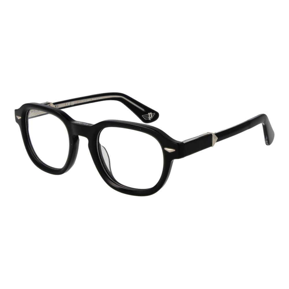 Police Brille mit schwarzen Cellulose-Acetat-Gestellen