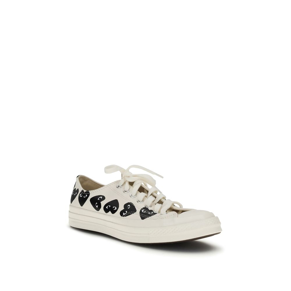 Comme Des Garçons Play x Converse Weiße Canvas Low-Top-Sneaker