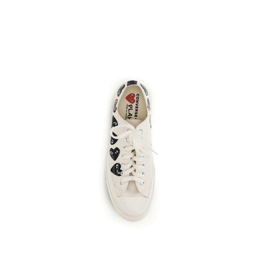 Comme Des Garçons Play x Converse Weiße Canvas Low-Top-Sneaker