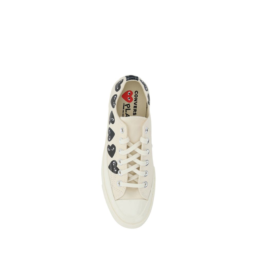 Comme Des Garçons Play x Converse Weiße Canvas Low-Top-Sneaker