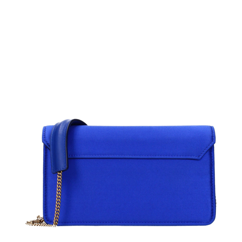 Roberto Cavalli Blaue Satin-Clutch