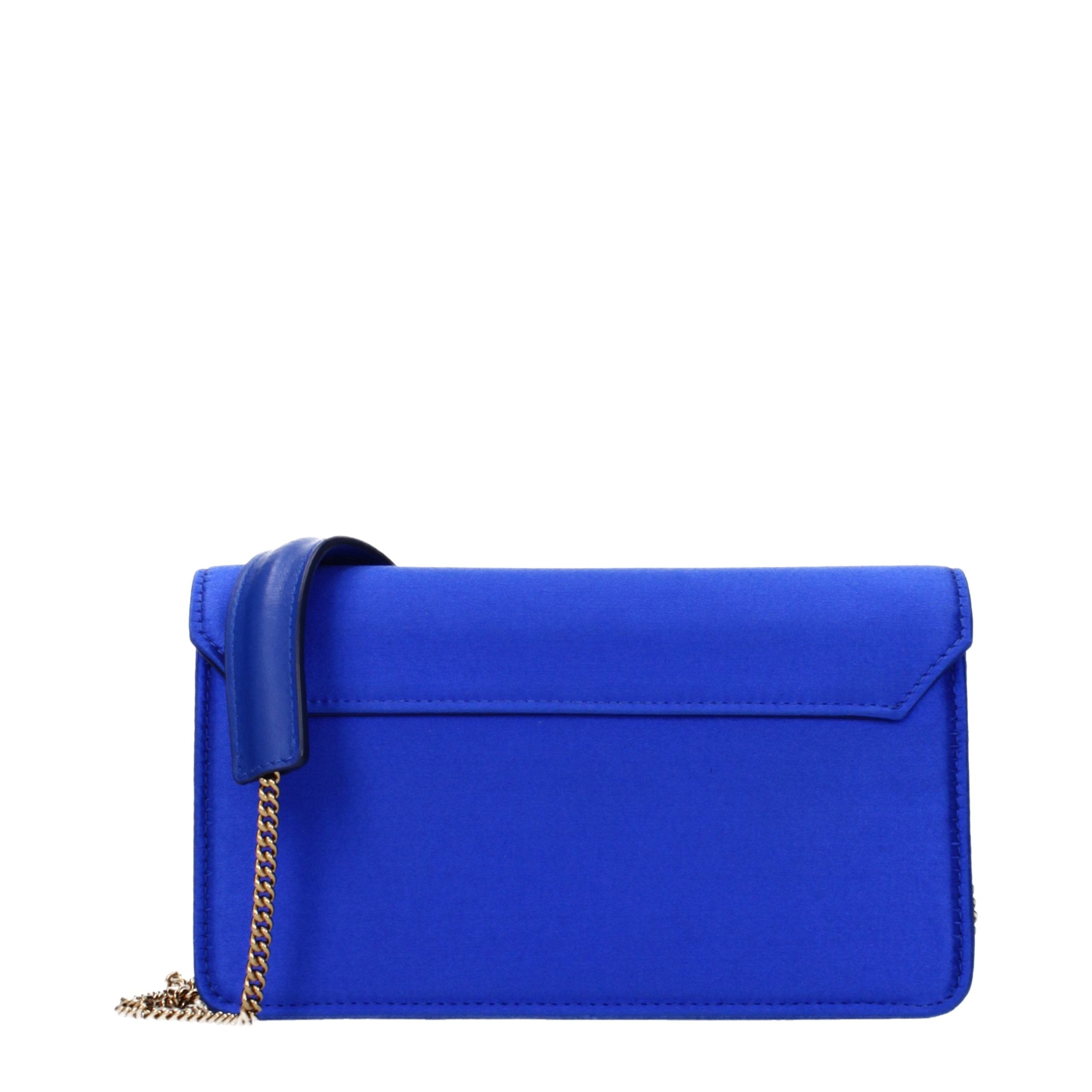 Roberto Cavalli Blaue Satin-Clutch