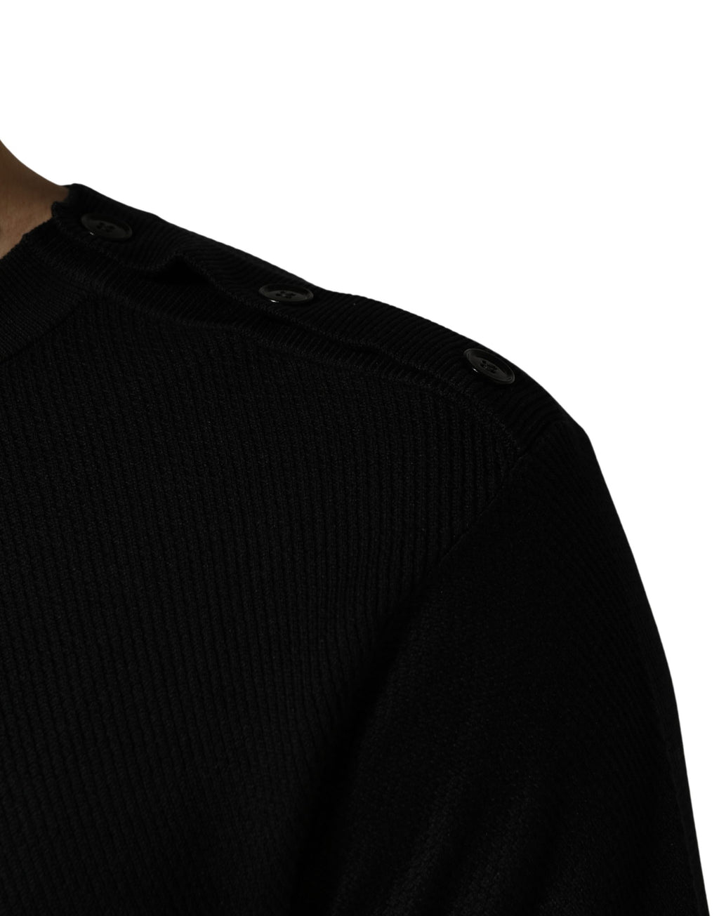 Dolce & Gabbana Schwarzer Pullover mit Rundhalsausschnitt und langen Ärmeln