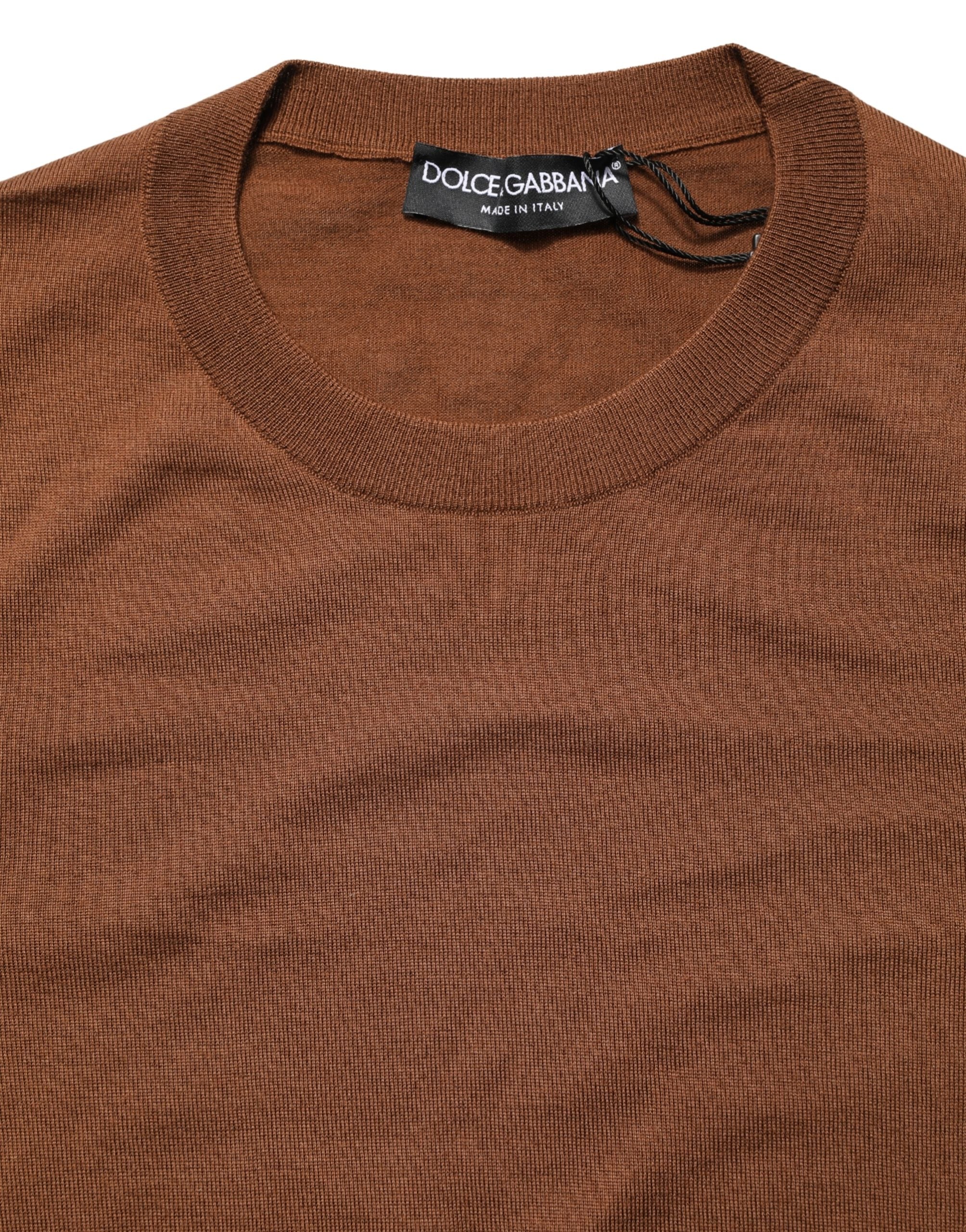 Dolce & Gabbana Brauner Kaschmir-Pullover mit Rundhalsausschnitt für Herren