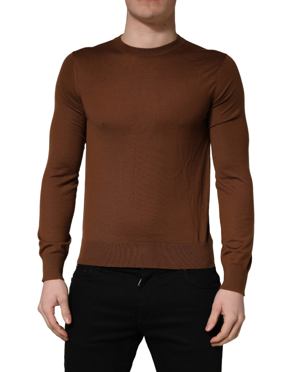 Dolce & Gabbana Brauner Kaschmir-Pullover mit Rundhalsausschnitt für Herren