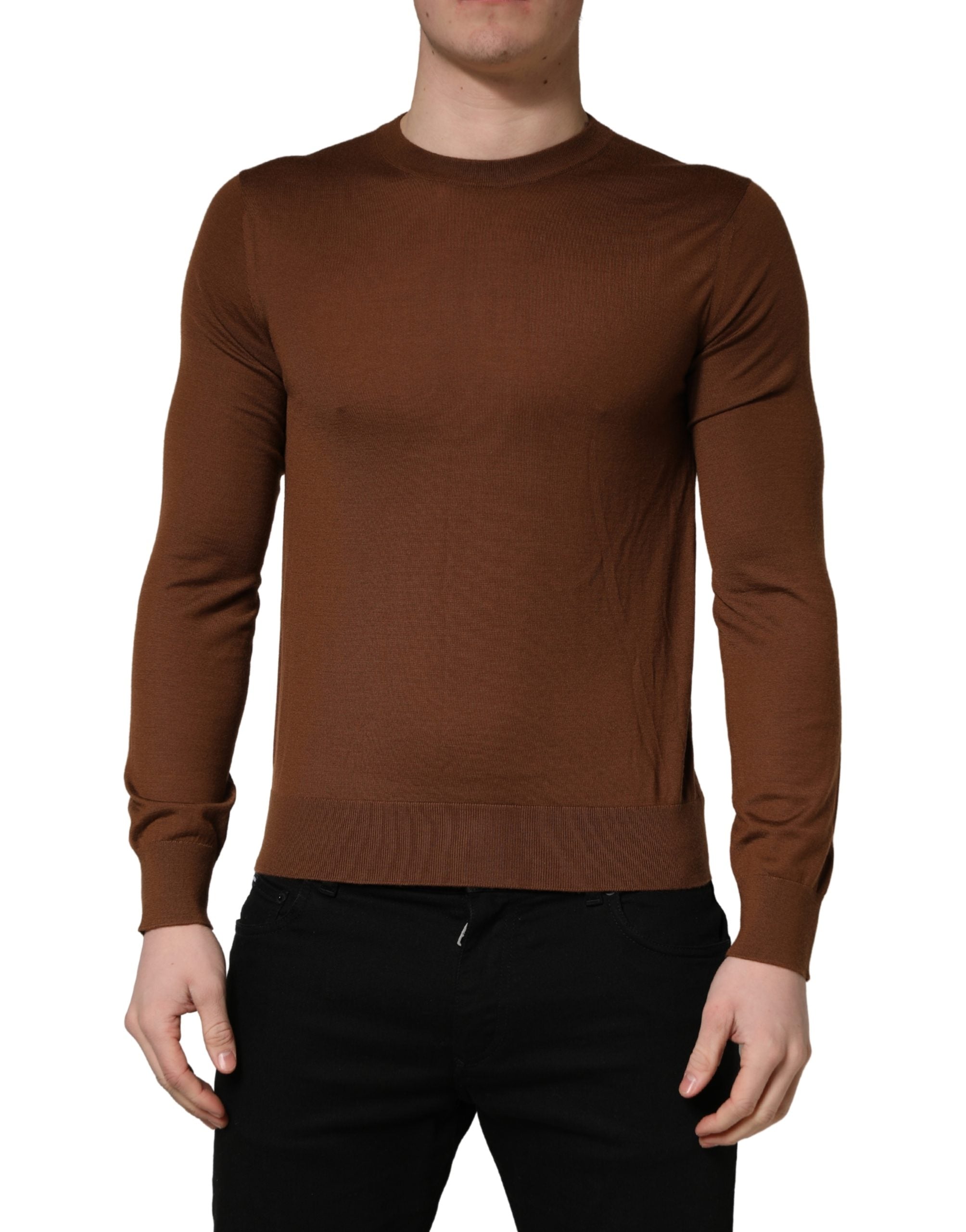 Dolce & Gabbana Brauner Kaschmir-Pullover mit Rundhalsausschnitt für Herren