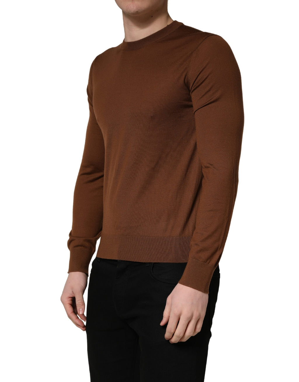 Dolce & Gabbana Brauner Kaschmir-Pullover mit Rundhalsausschnitt für Herren