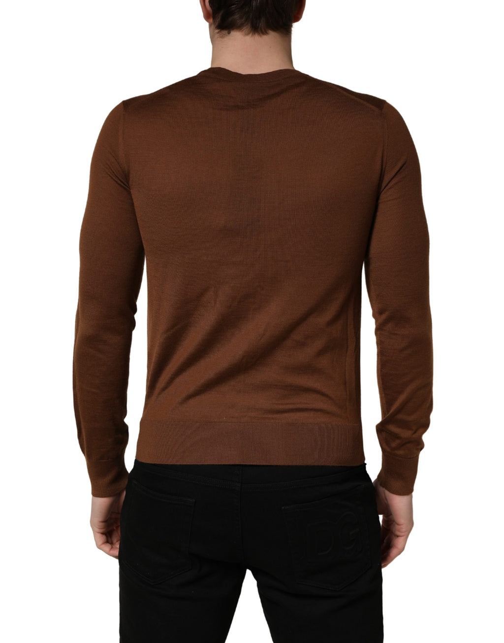 Dolce & Gabbana Brauner Kaschmir-Pullover mit Rundhalsausschnitt für Herren