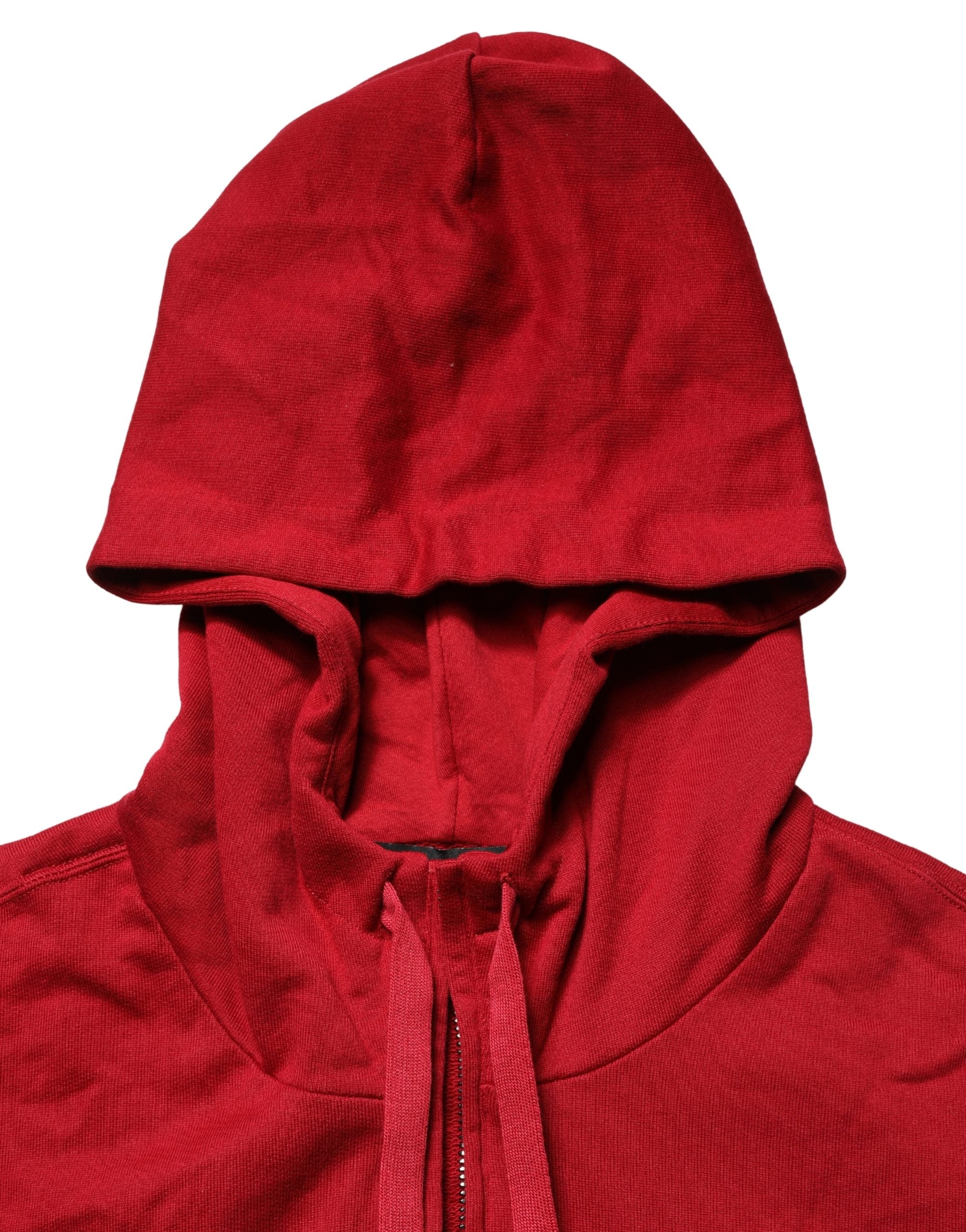Dolce & Gabbana Herren Kapuzenpullover aus roter Baumwolle mit durchgehendem Reißverschluss