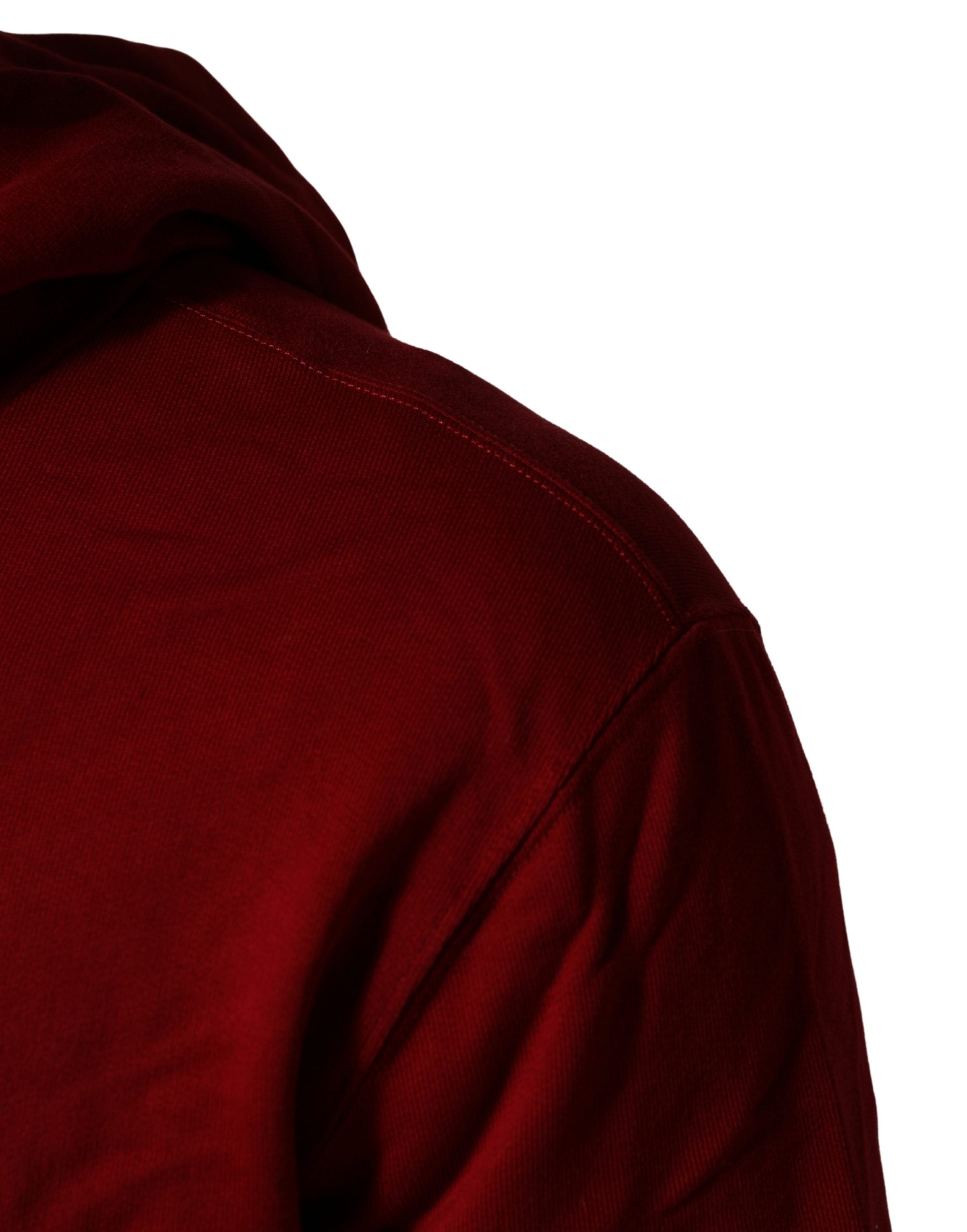 Dolce & Gabbana Herren Kapuzenpullover aus roter Baumwolle mit durchgehendem Reißverschluss