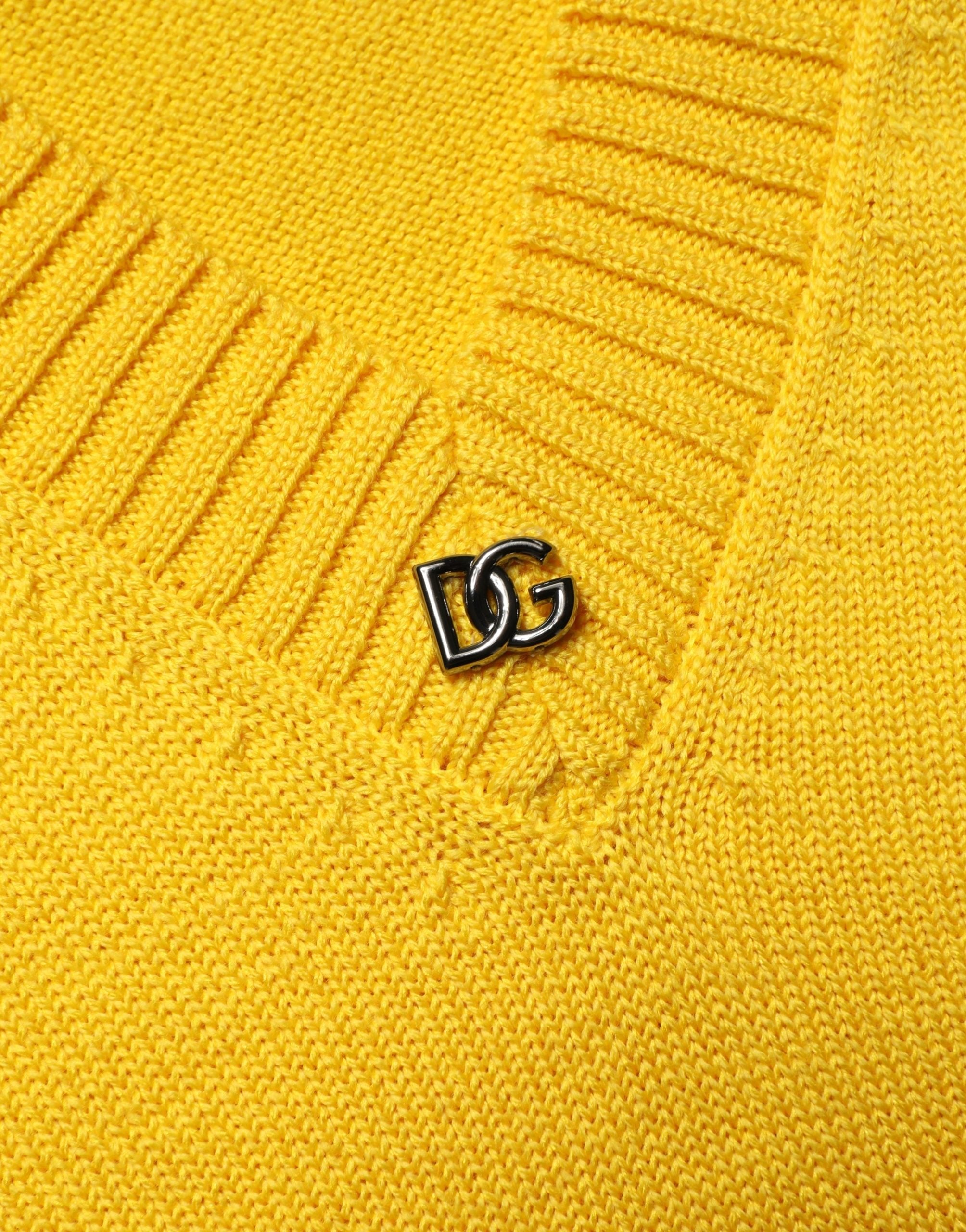 Dolce & Gabbana Wollstrick-Pullover mit V-Ausschnitt, Gelb