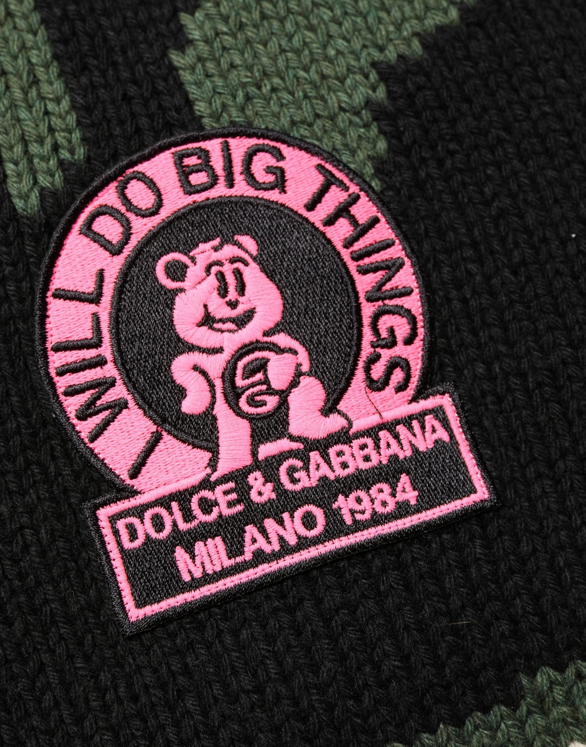 Dolce & Gabbana Pullover-Pullover mit mehrfarbigem Intarsien-Strickmuster und Camouflage-Muster