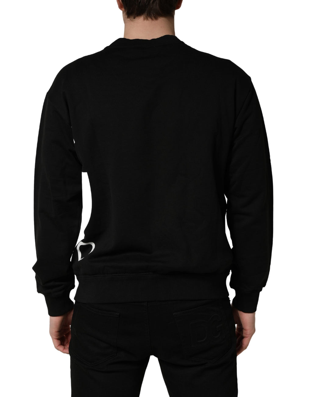 Dolce & Gabbana Schwarzer Milano Baumwoll-Sweatshirtpullover mit Logo