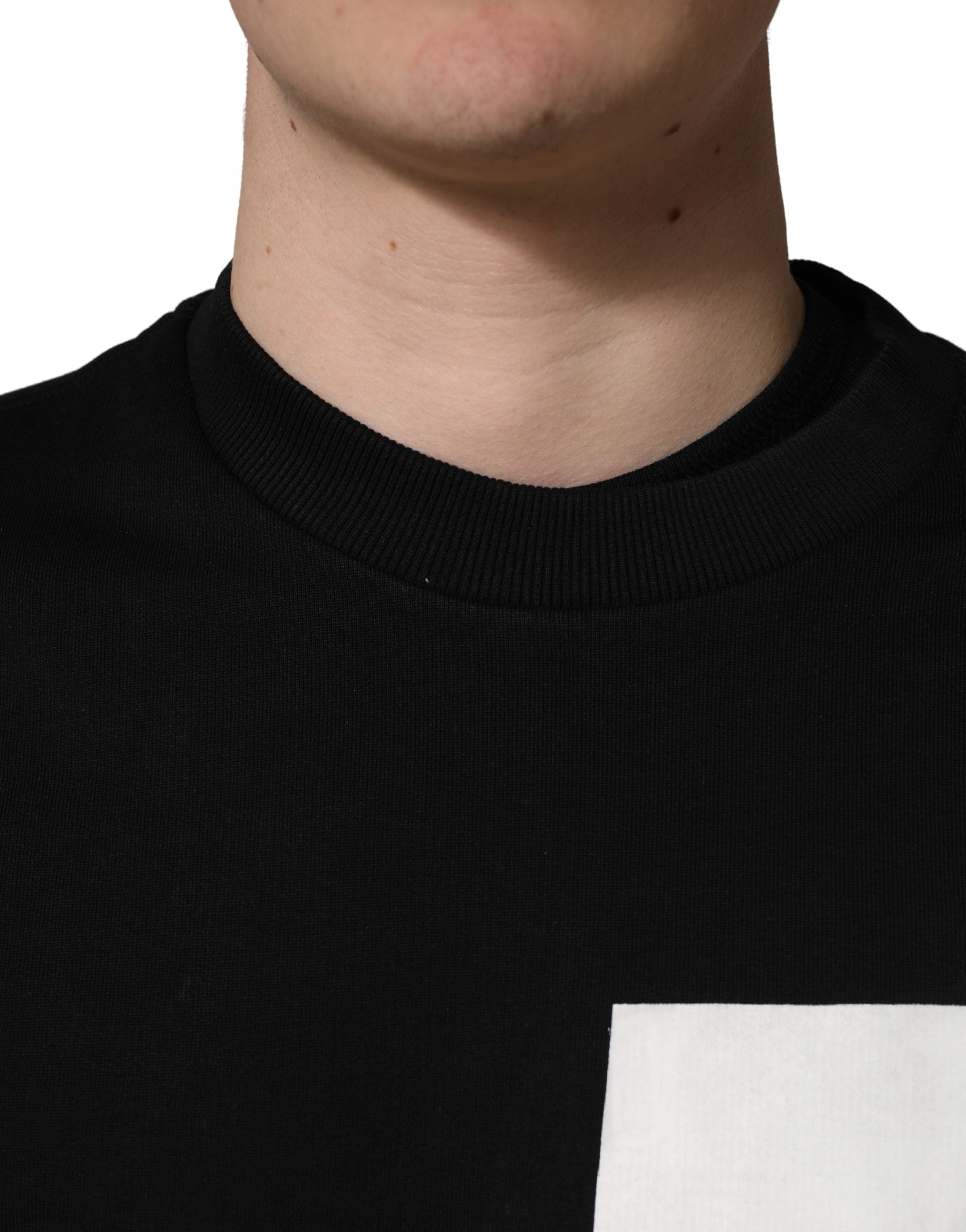 Dolce & Gabbana Schwarzer Milano Baumwoll-Sweatshirtpullover mit Logo