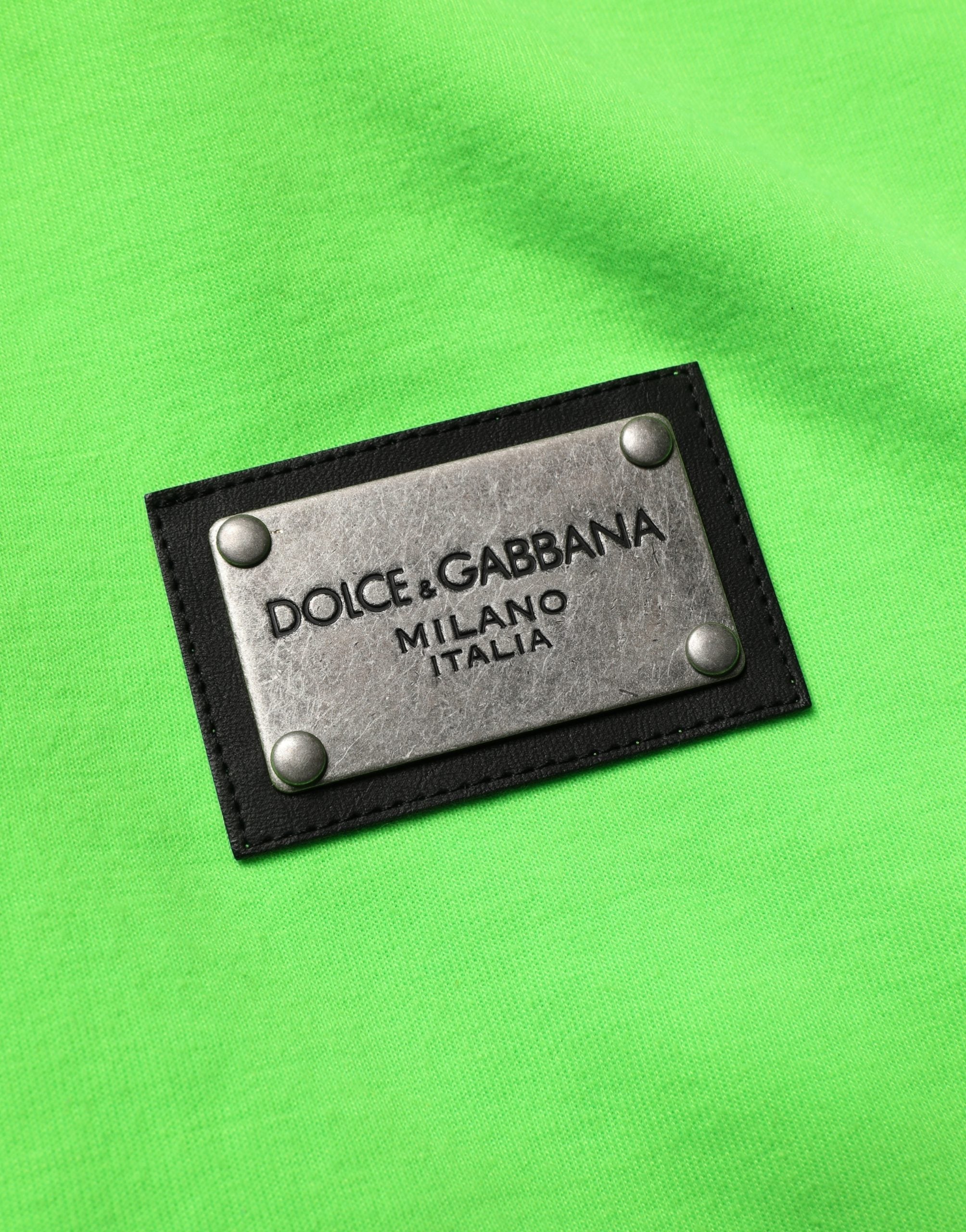 Dolce & Gabbana Grüner Kapuzenpullover aus Fleece mit durchgehendem Reißverschluss