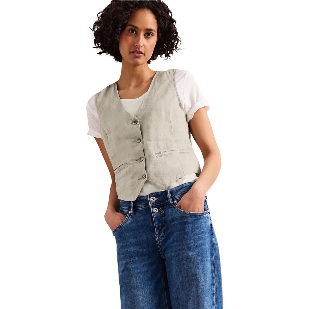 Street One Beige Leinenweste
