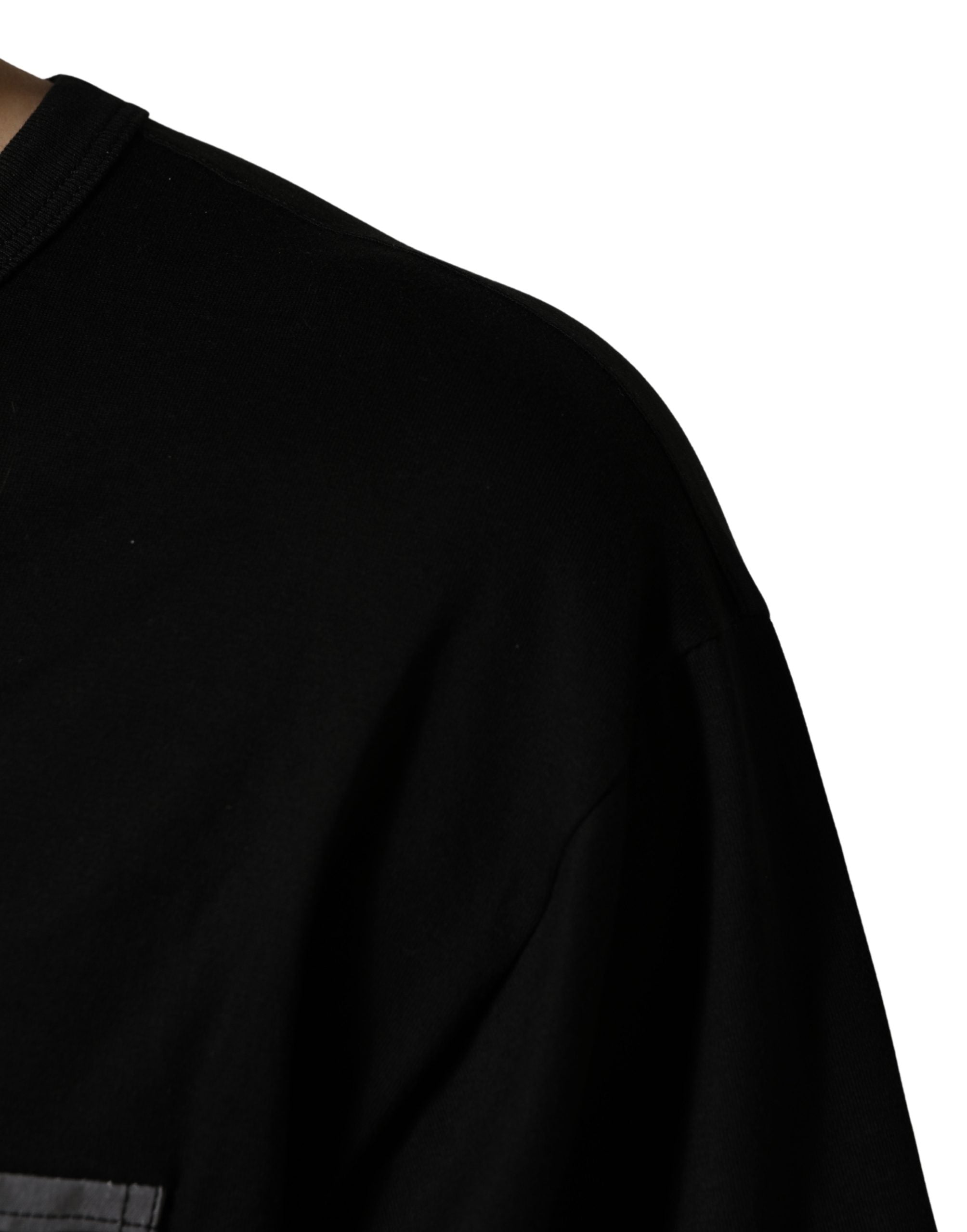 Dolce & Gabbana Schwarzes Oversize-T-Shirt mit Camouflage-Tasche