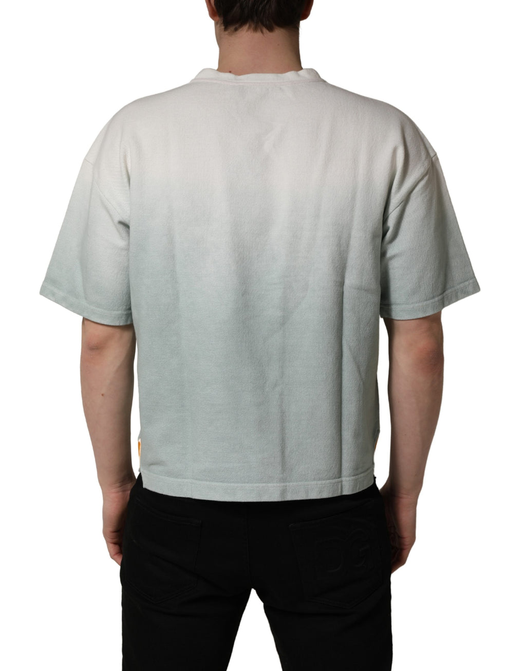 Dolce & Gabbana Grünes Tie-Dye Grafikprint Baumwoll-Rundhals-T-Shirt