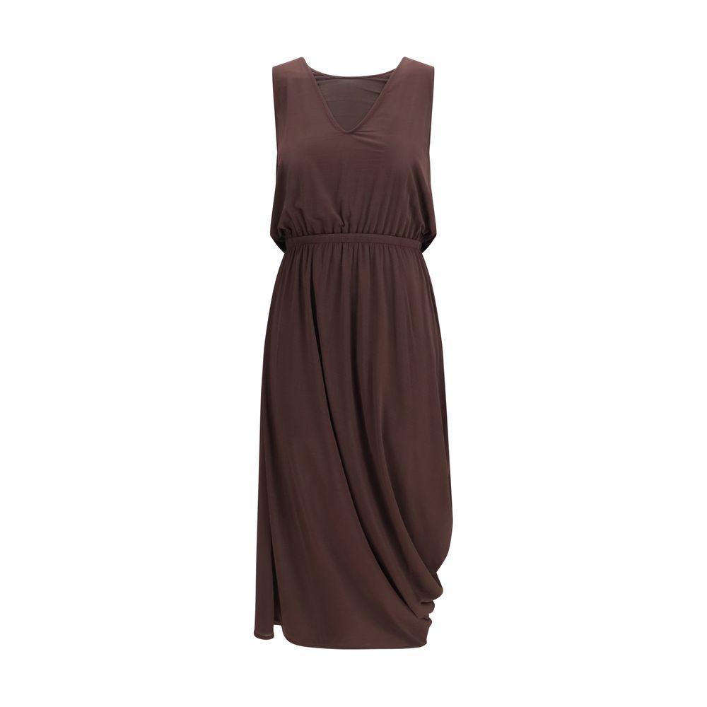 Lemaire Braunes Viskose-Freizeitkleid