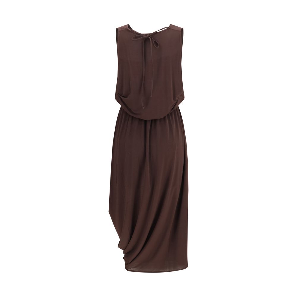 Lemaire Braunes Viskose-Freizeitkleid