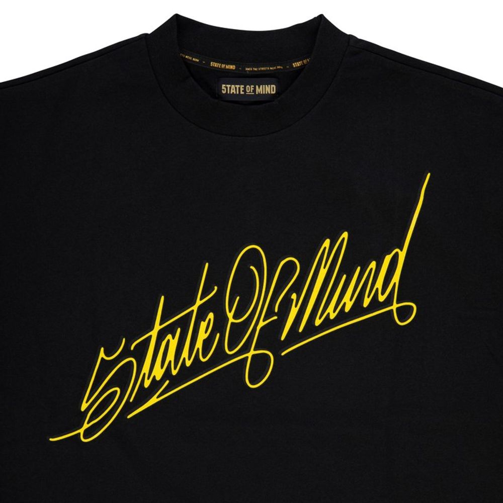 5TATE OF MIND Schwarzes Baumwoll-T-Shirt