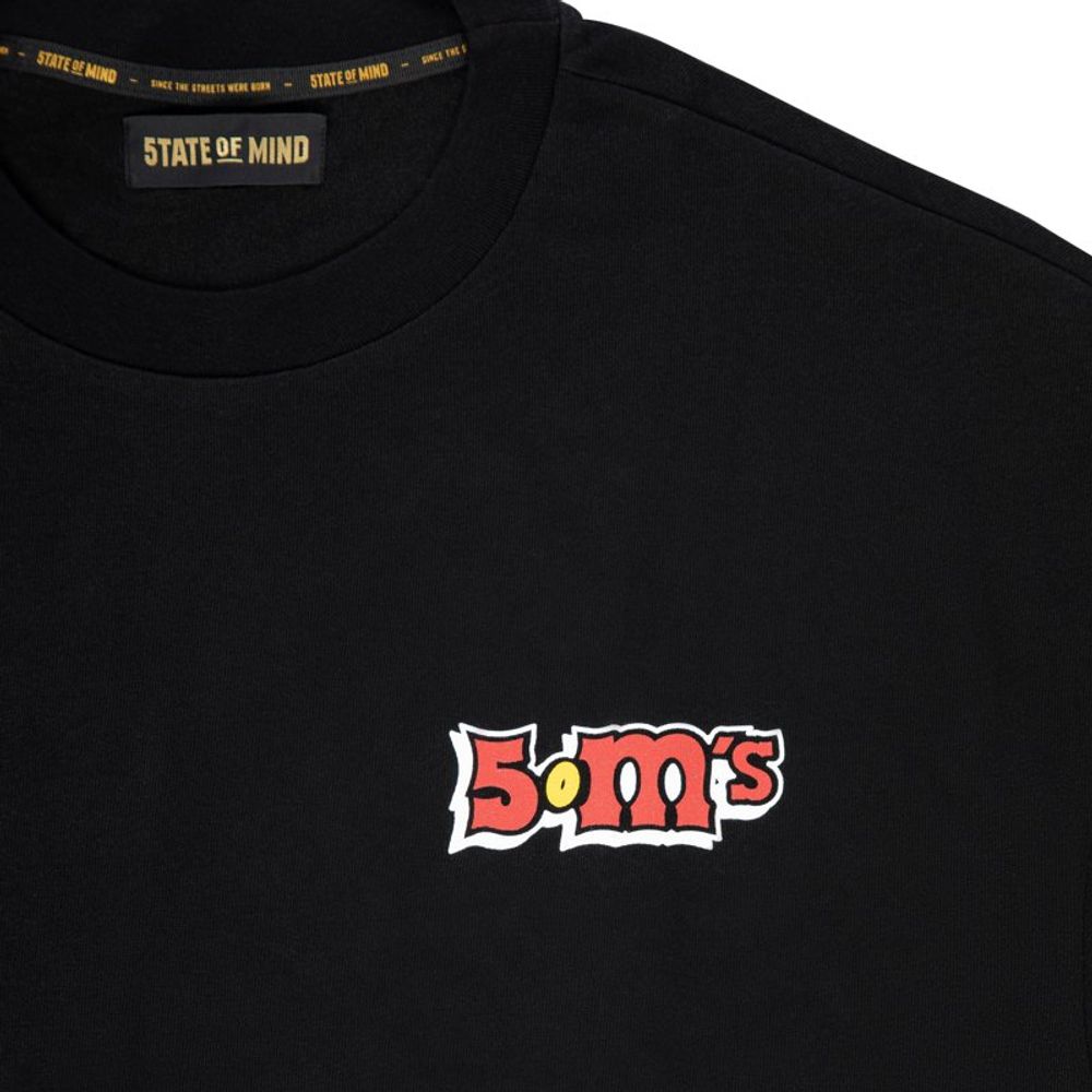5TATE OF MIND Schwarzes Baumwoll-T-Shirt