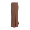 Brunello Cucinelli Brauner Viskose-Maxirock