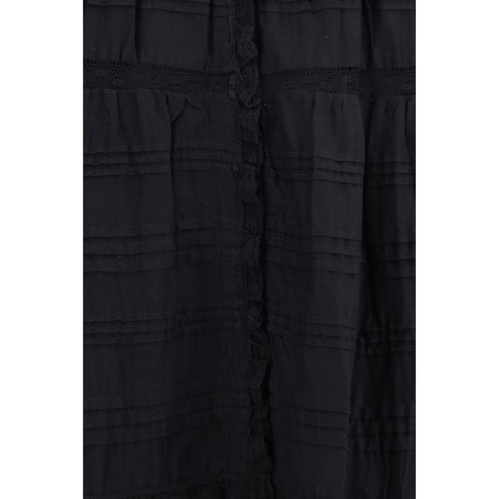 Marant Etoile Schwarzes Baumwoll-Freizeitkleid