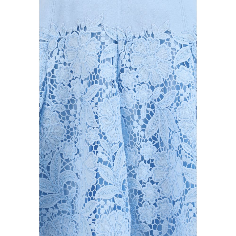 Self-Portrait Blaues Freizeitkleid aus Polyester