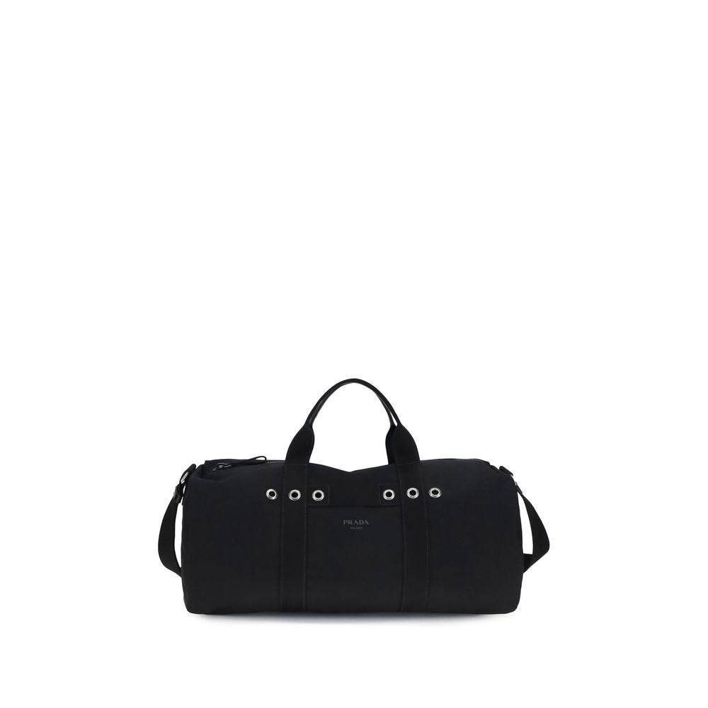 Prada Schwarze Baumwoll-Reisetasche