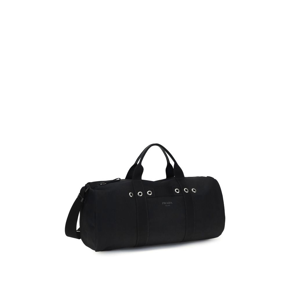 Prada Schwarze Baumwoll-Reisetasche