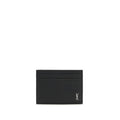 Saint Laurent Schwarzes Kalbsleder Bos Taurus Portemonnaie