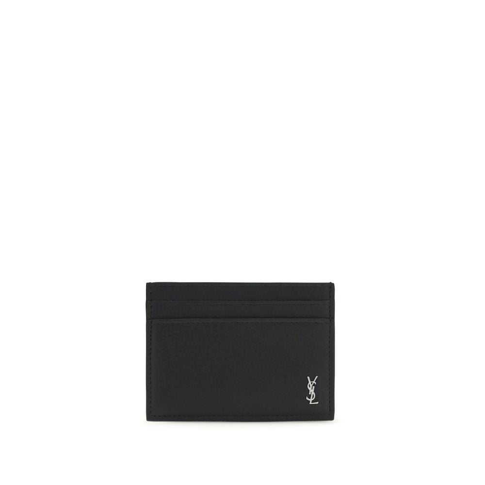 Saint Laurent Schwarzes Kalbsleder Bos Taurus Portemonnaie