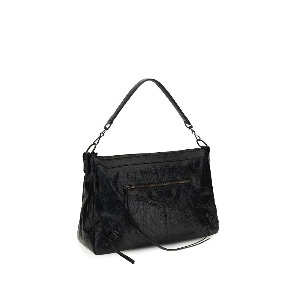 Balenciaga Schwarze Lammleder Schultertasche Ovis Aries Aries