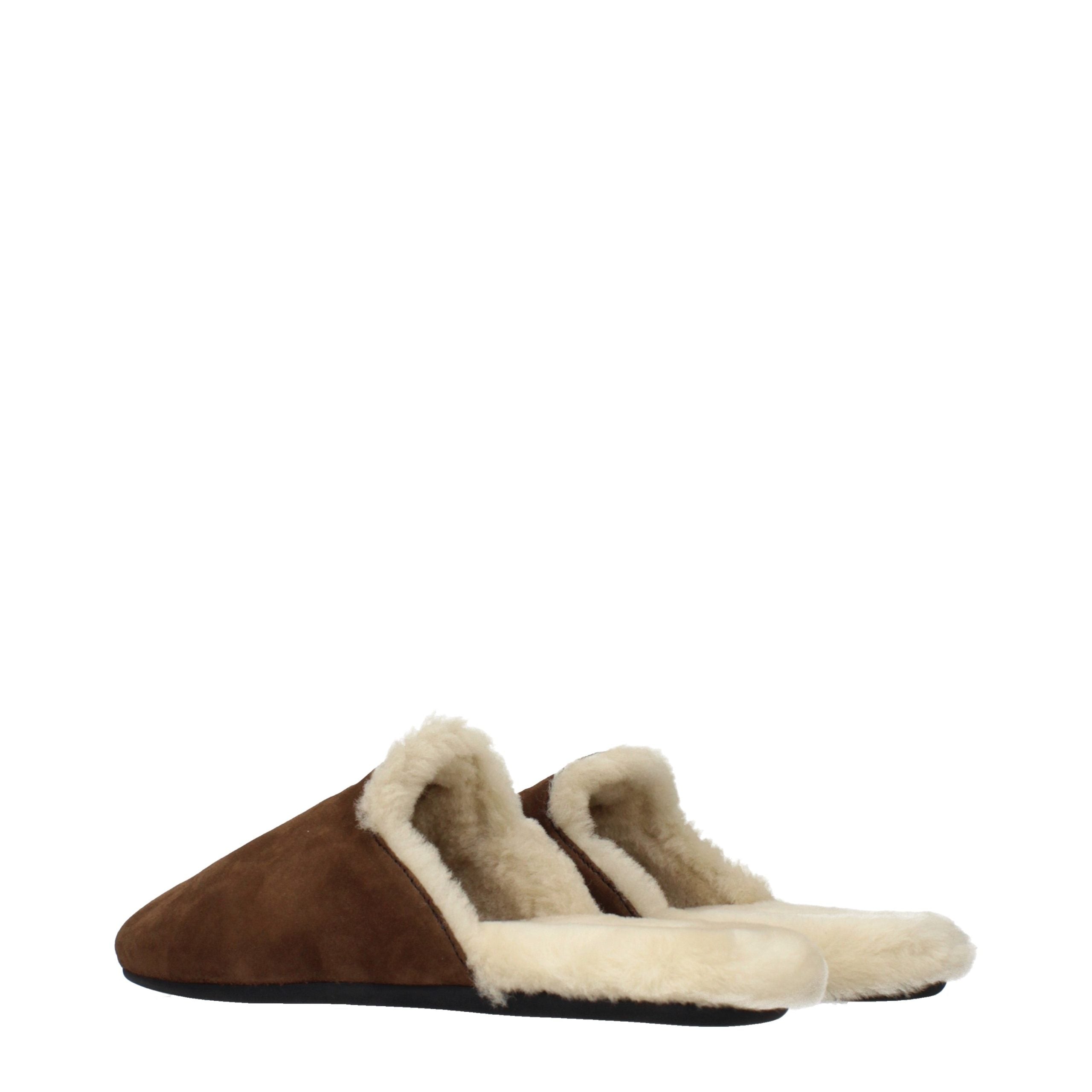 Prada Braune Leder-Slipper