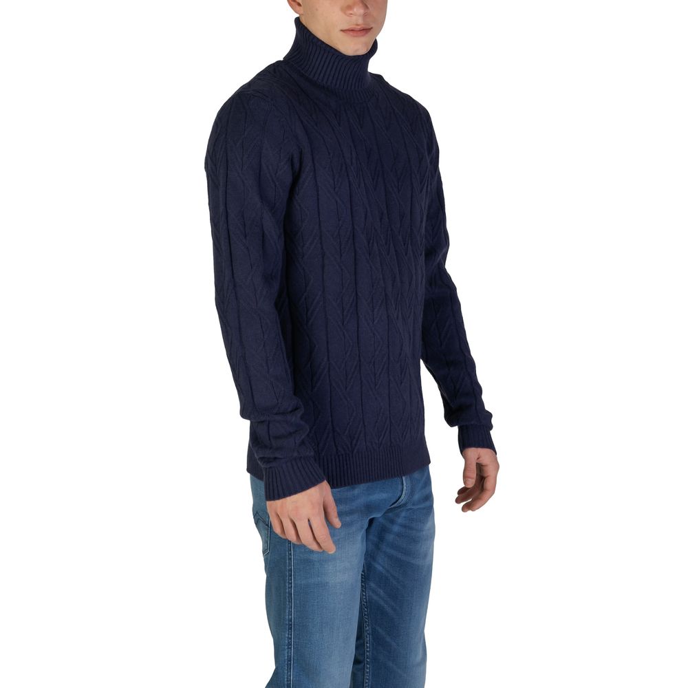 In My Hood Blauer Rollkragenpullover aus Polyester