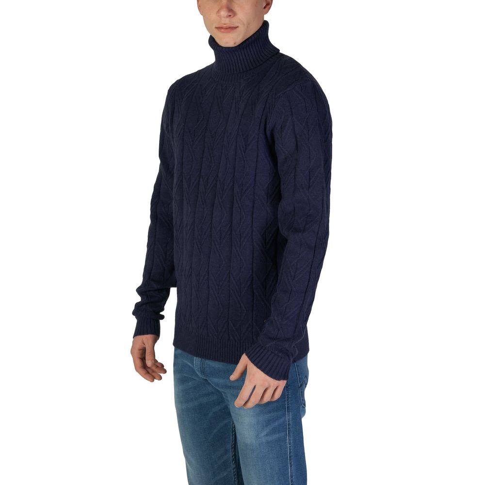 In My Hood Blauer Rollkragenpullover aus Polyester