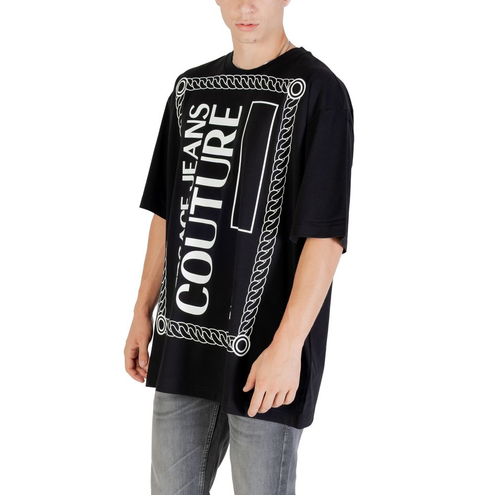 Versace Jeans Schwarzes Baumwoll-T-Shirt