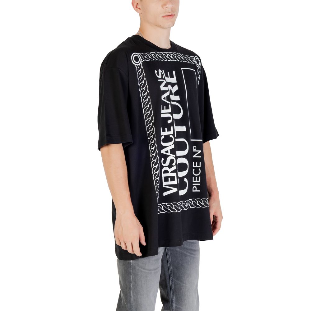 Versace Jeans Schwarzes Baumwoll-T-Shirt