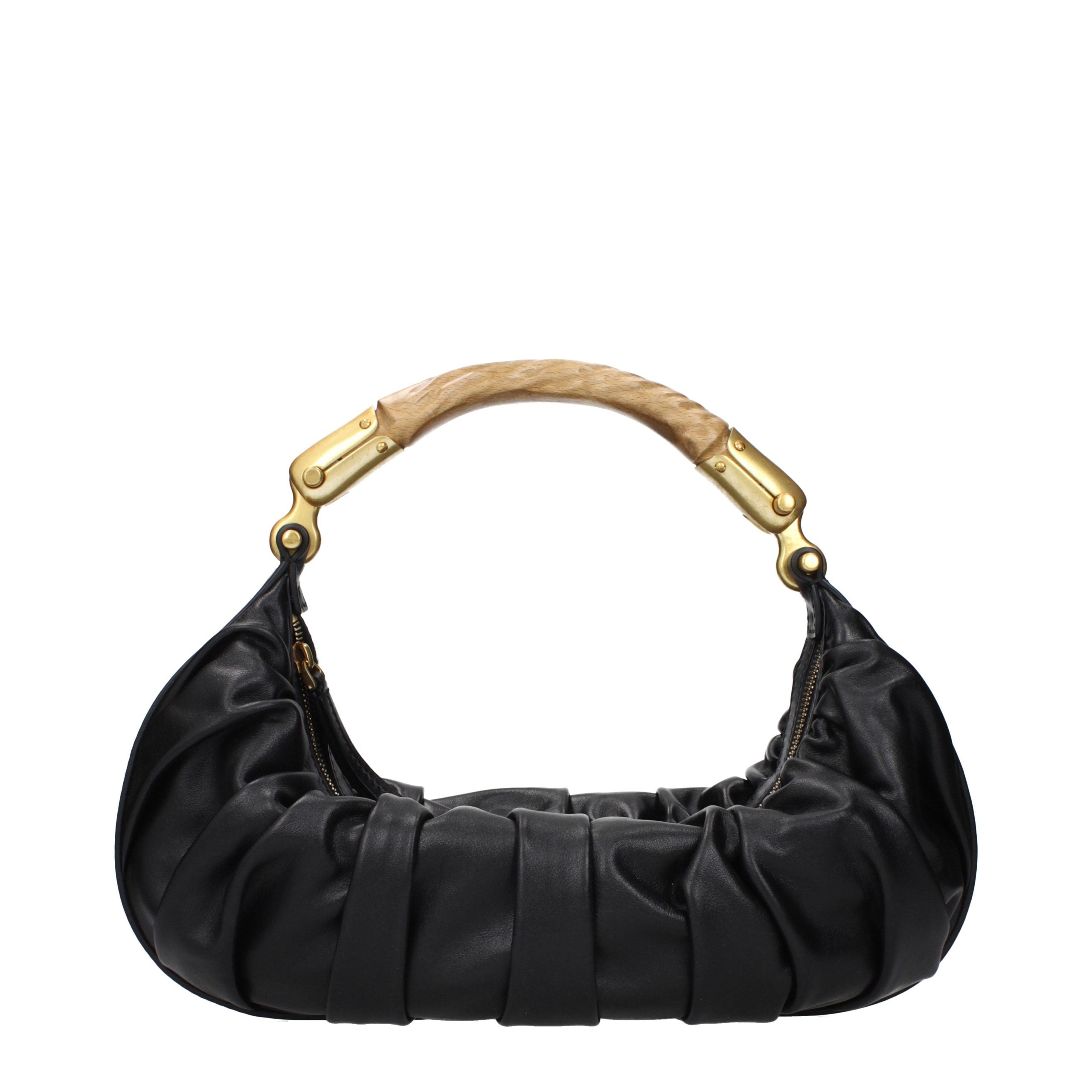 Balmain Schwarze Lederhandtasche