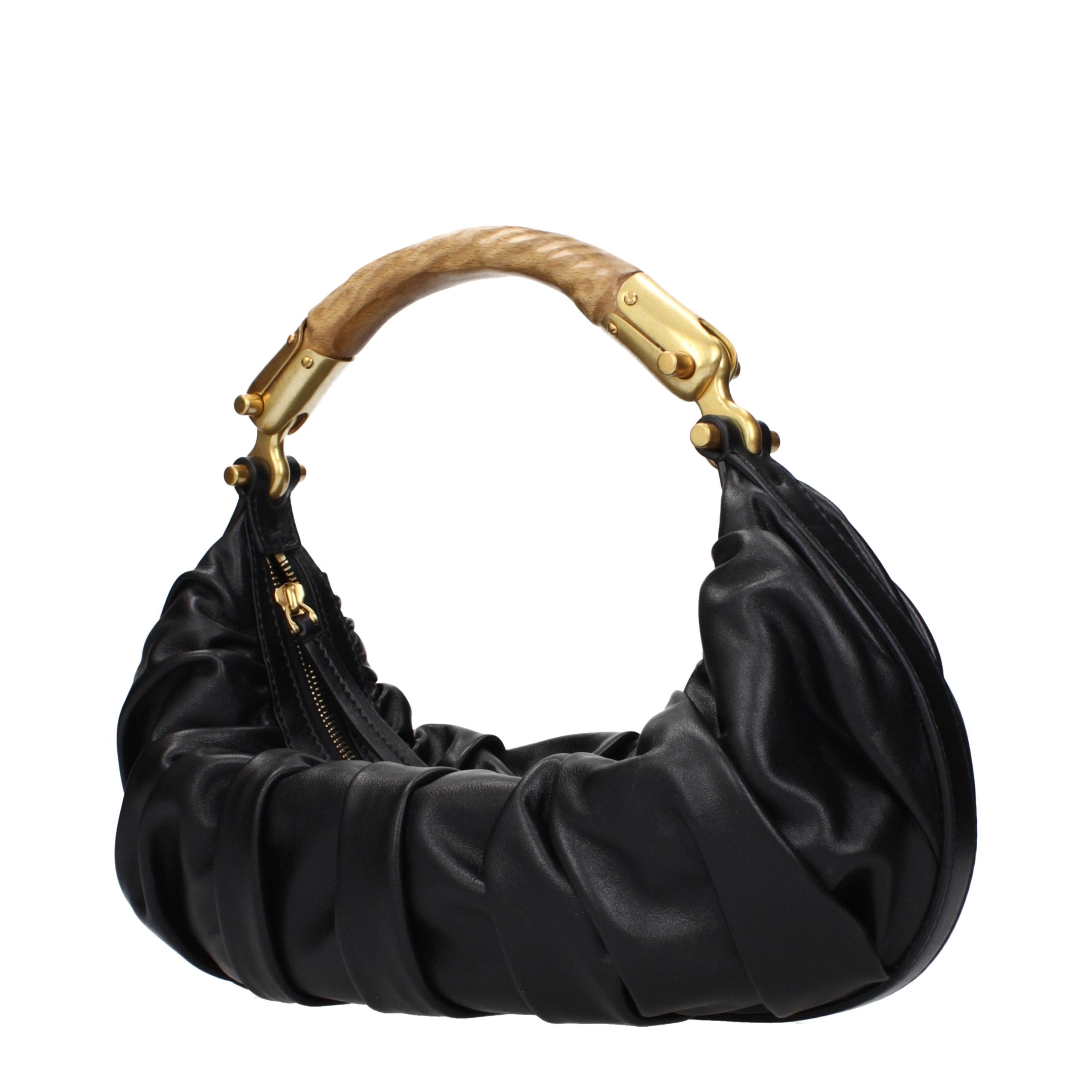 Balmain Schwarze Lederhandtasche