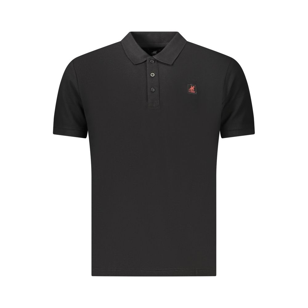 U.S. Grand Schwarzes Herren-Poloshirt aus Baumwolle