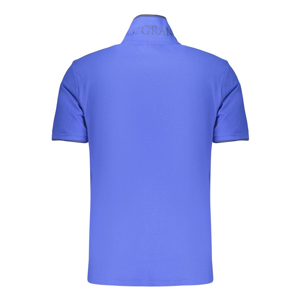U.S. Grand Blaues Baumwoll-Poloshirt für Herren