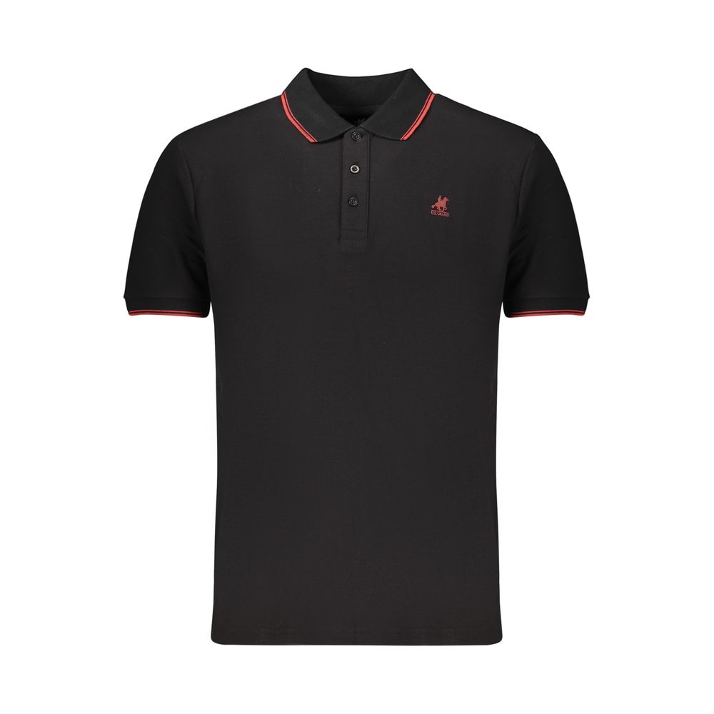 U.S. Grand Schwarzes Baumwoll-Poloshirt für Herren