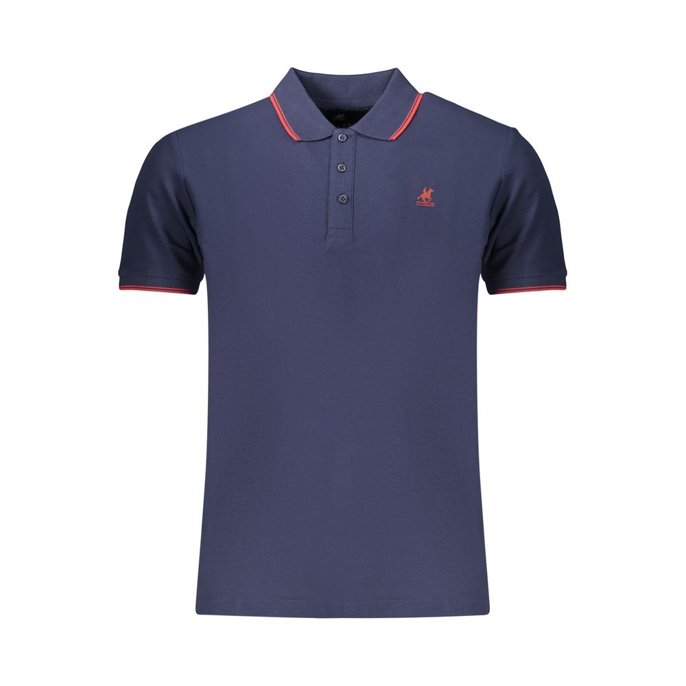 U.S. Grand Blaues Baumwoll-Poloshirt für Herren