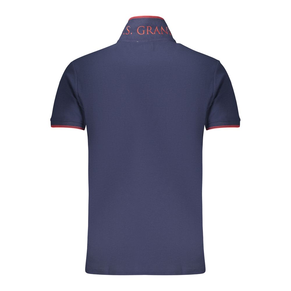 U.S. Grand Blaues Baumwoll-Poloshirt für Herren
