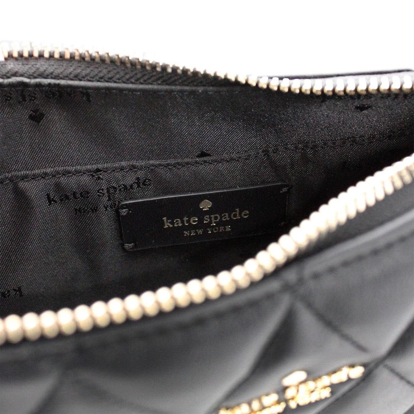 Kate Spade Carey Small Black Quilted Leather Crossbody Bag with Zipper